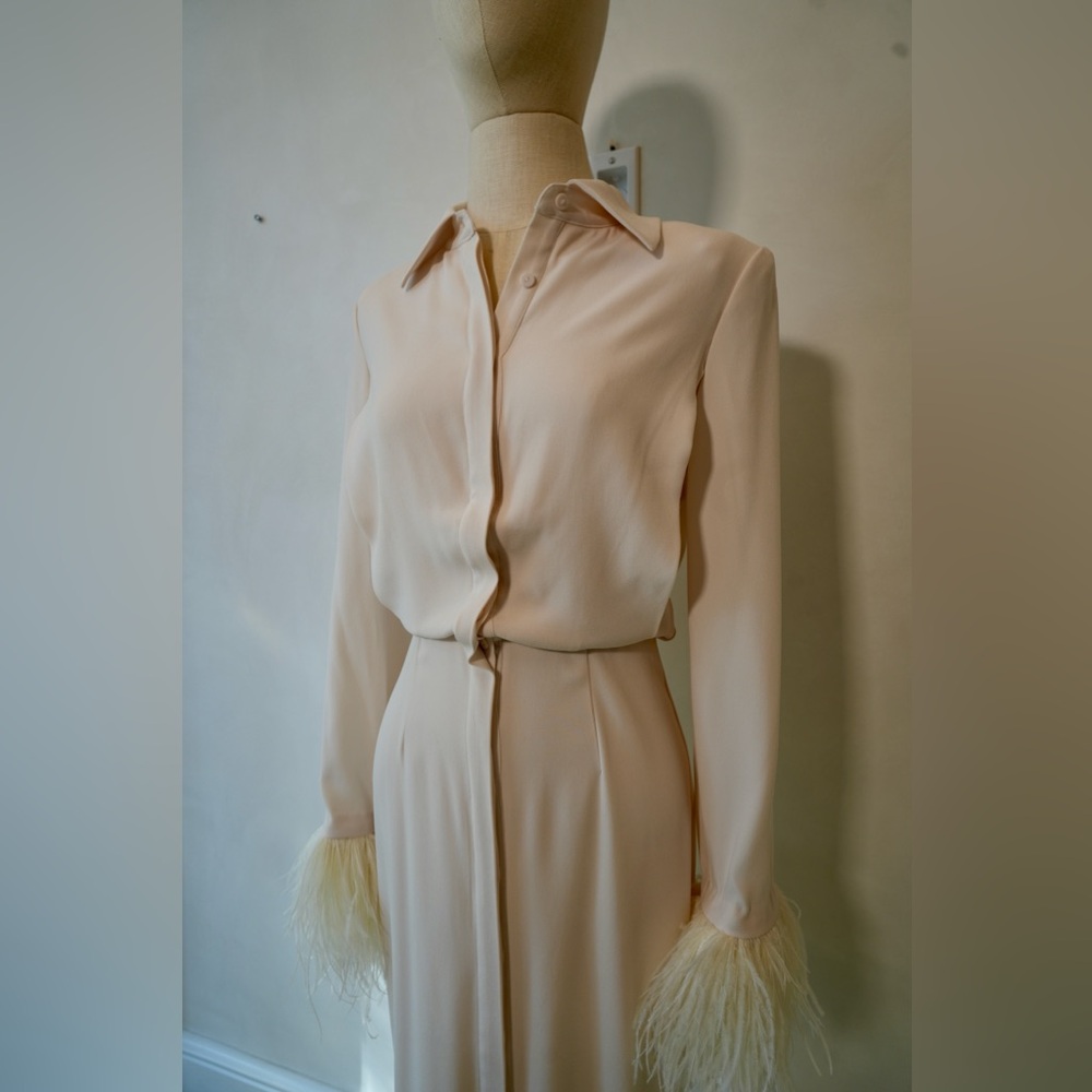 Roland Mouret Soft Cream Button-Front Blouse - Picture 2 of 5